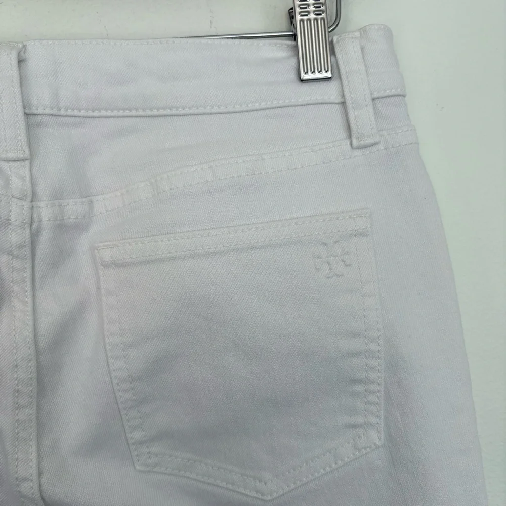 Tory Burch ||‎ Pardon My French Straight Jeans Logo Pocket White 28